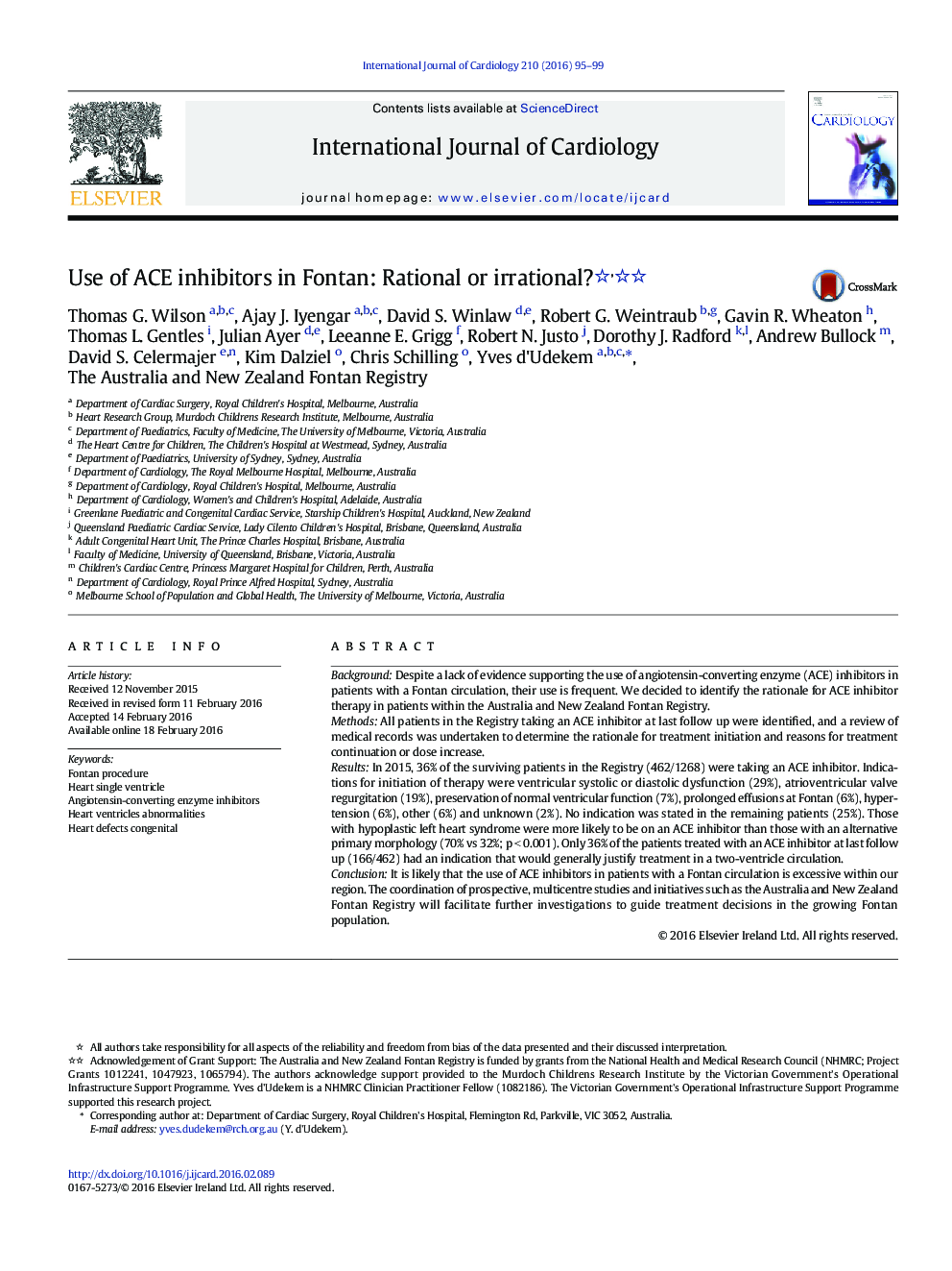 Use of ACE inhibitors in Fontan: Rational or irrational?