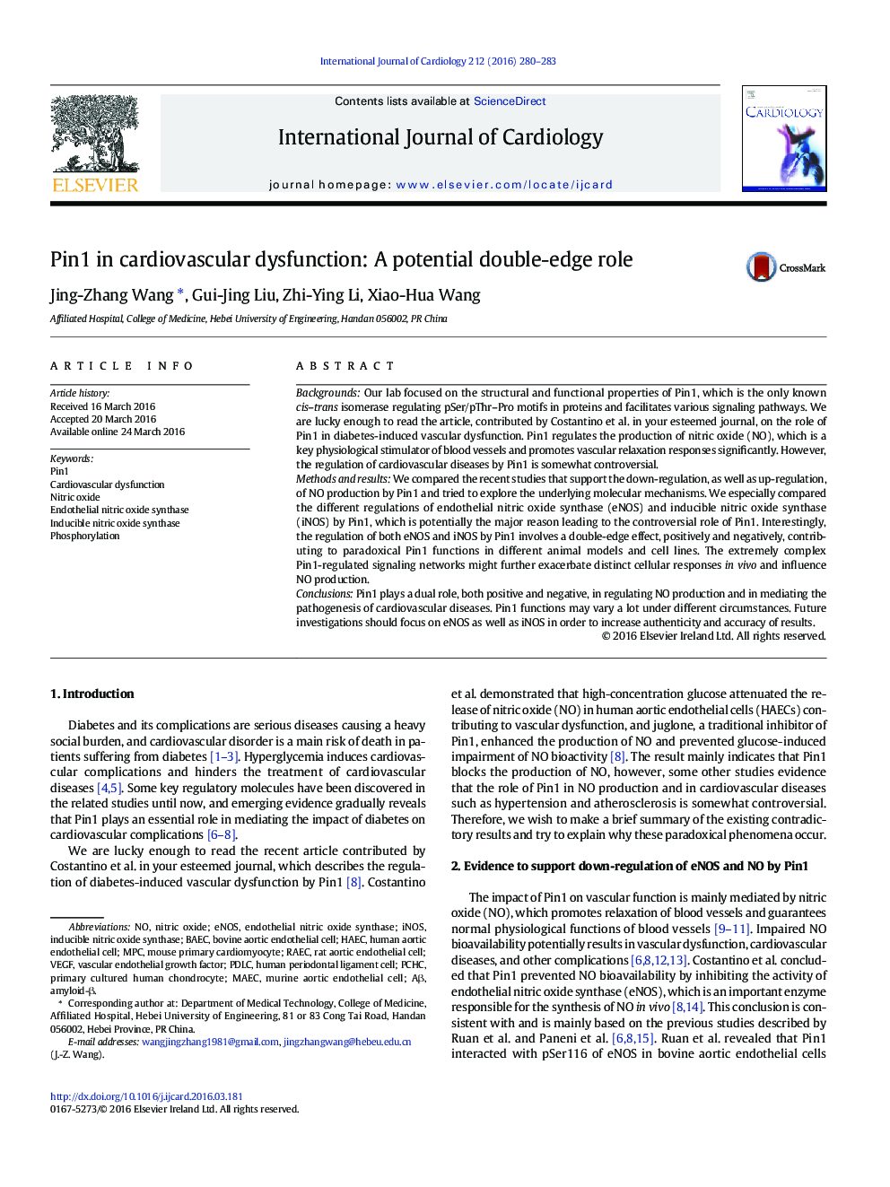 Pin1 in cardiovascular dysfunction: A potential double-edge role