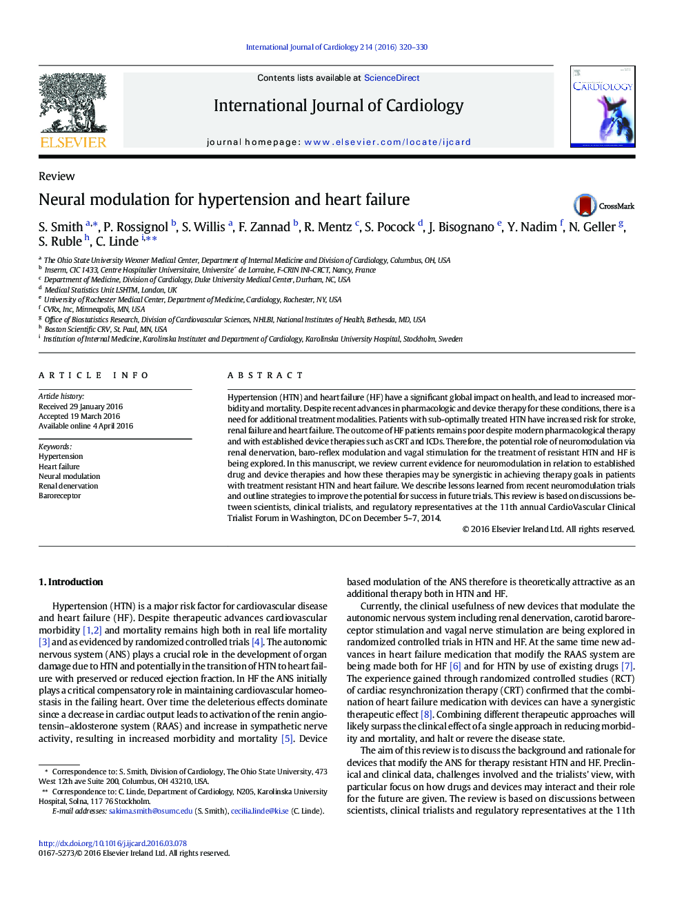 Neural modulation for hypertension and heart failure