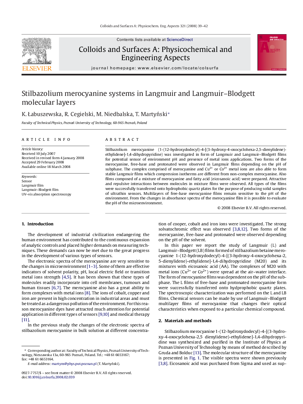 Stilbazolium merocyanine systems in Langmuir and Langmuir–Blodgett molecular layers