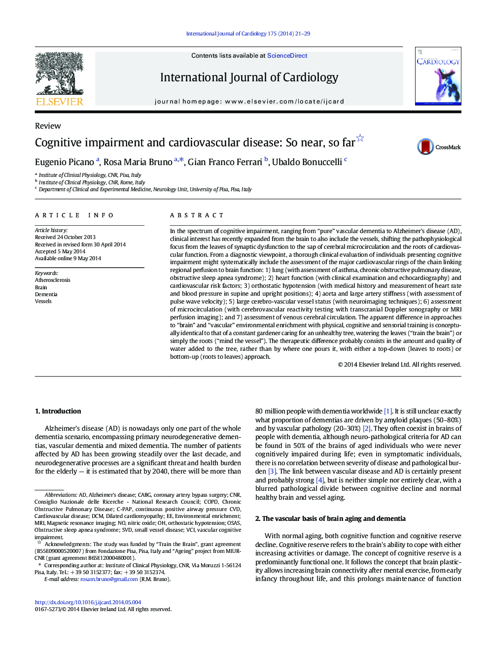 Cognitive impairment and cardiovascular disease: So near, so far