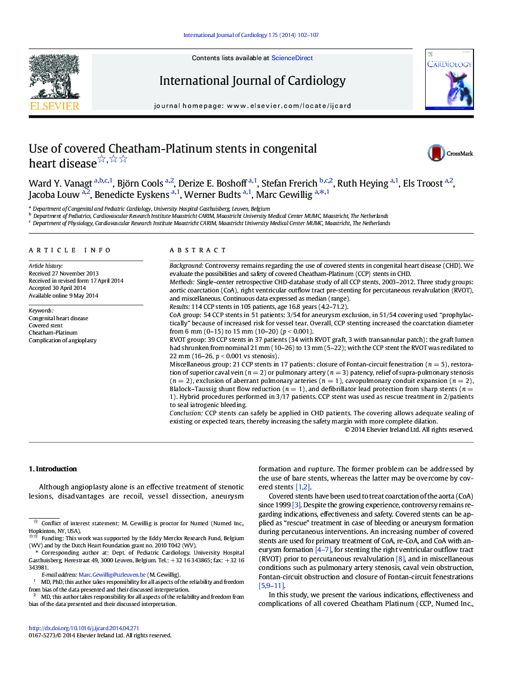 Use of covered Cheatham-Platinum stents in congenital heart disease