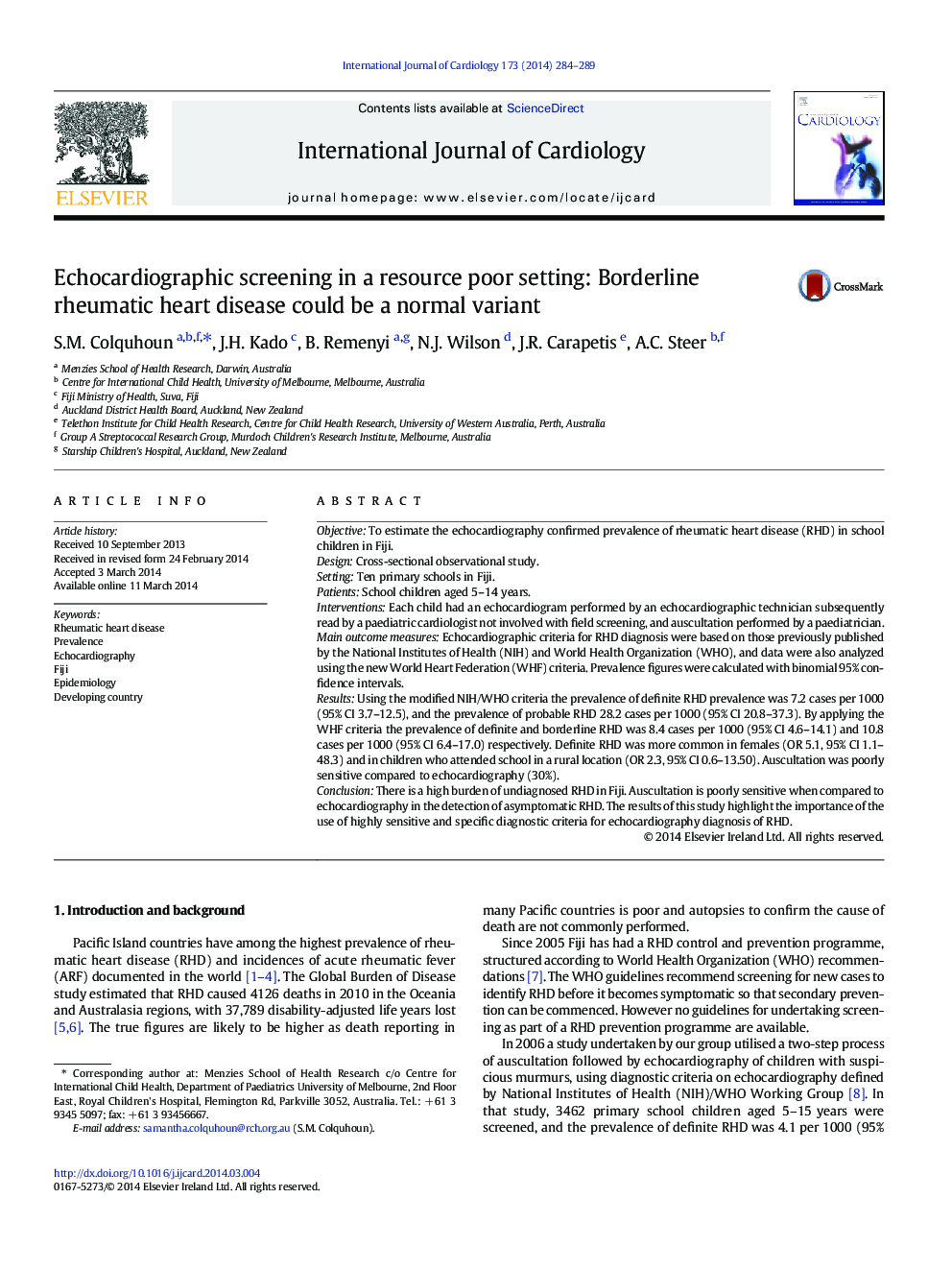 Echocardiographic screening in a resource poor setting: Borderline rheumatic heart disease could be a normal variant