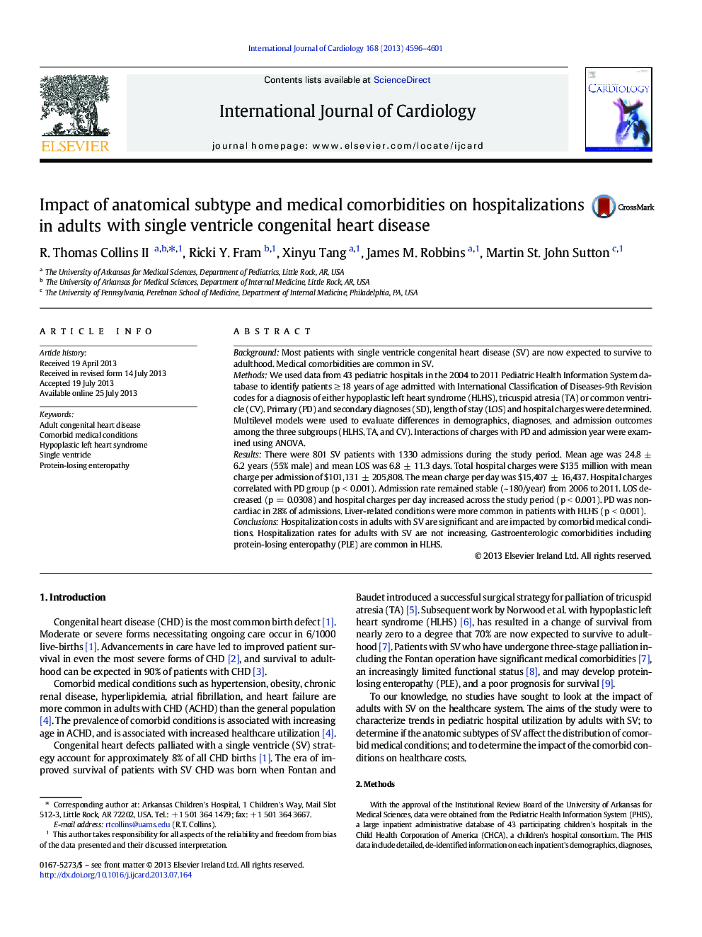 Impact of anatomical subtype and medical comorbidities on hospitalizations in adults with single ventricle congenital heart disease