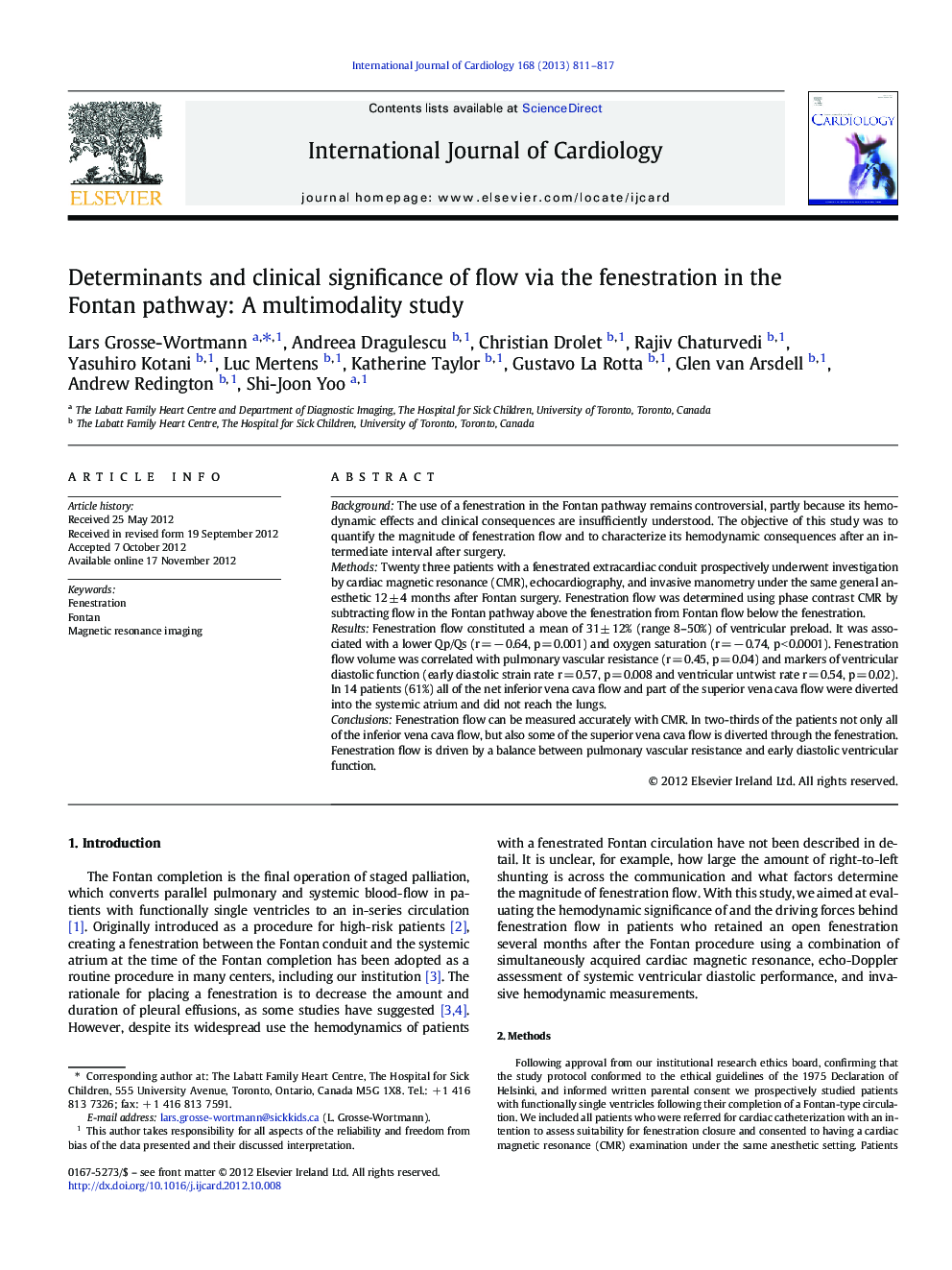 Determinants and clinical significance of flow via the fenestration in the Fontan pathway: A multimodality study