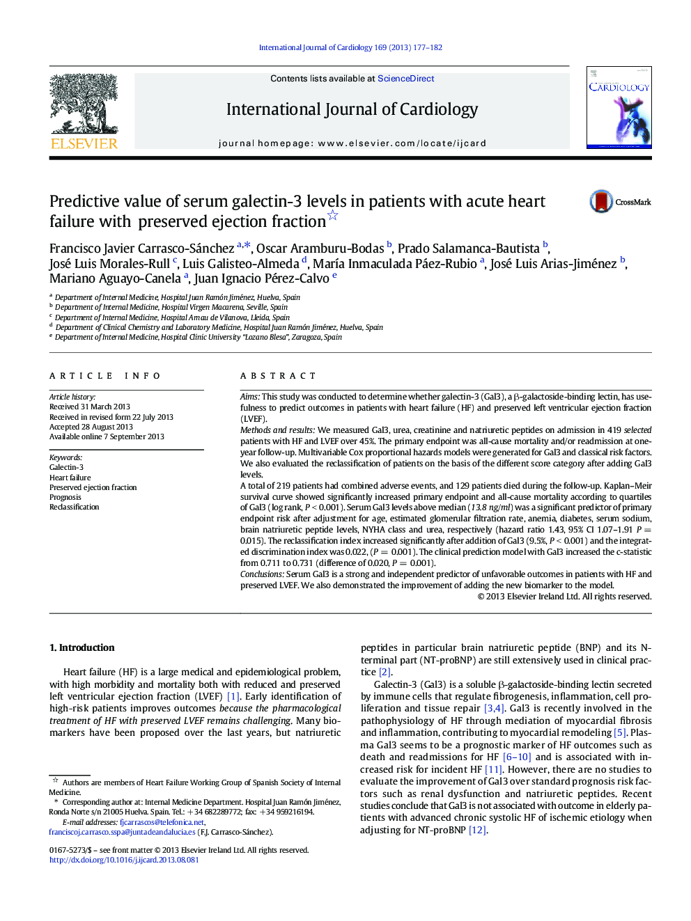 Predictive value of serum galectin-3 levels in patients with acute heart failure with preserved ejection fraction