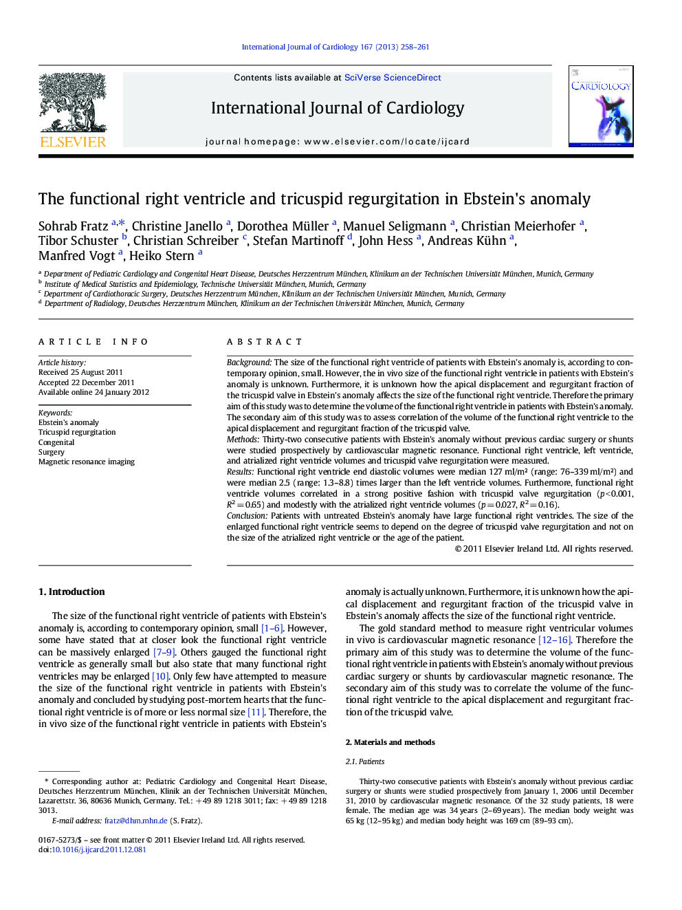 The functional right ventricle and tricuspid regurgitation in Ebstein's anomaly