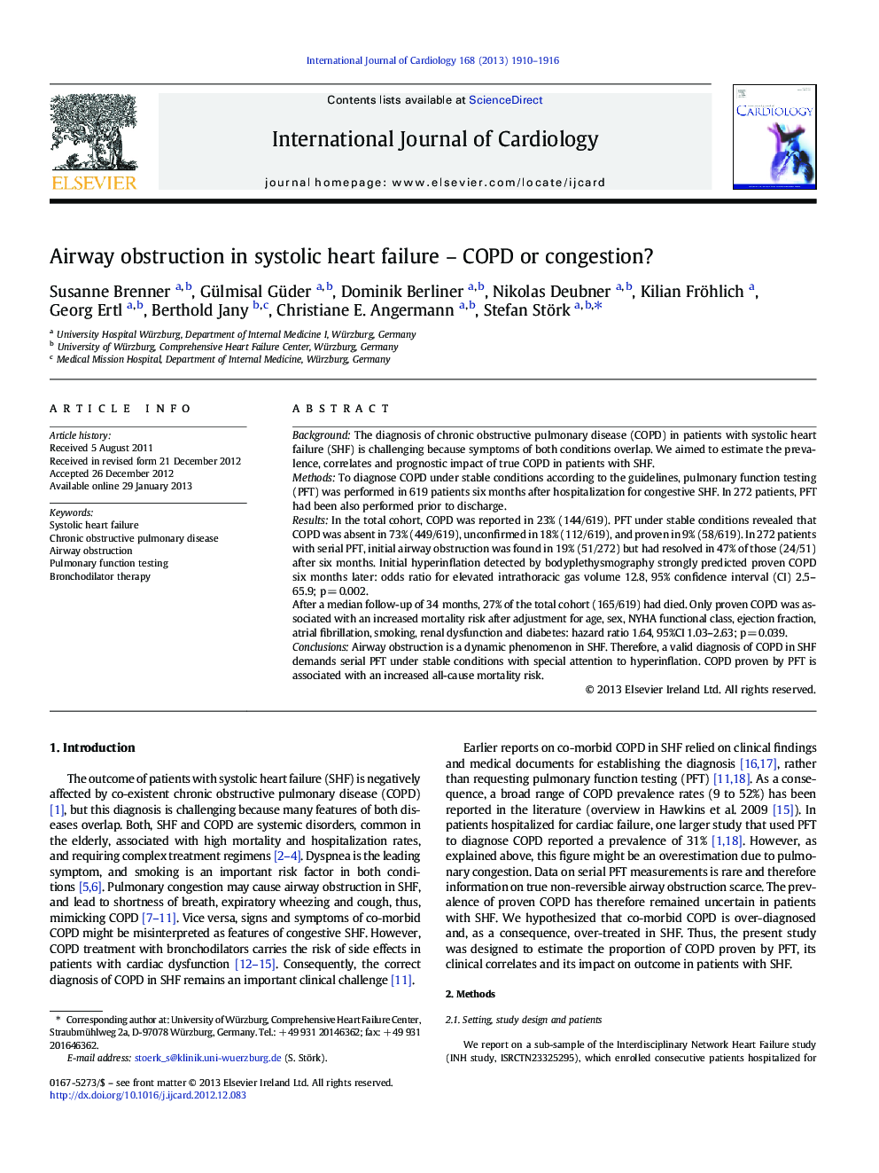 Airway obstruction in systolic heart failure - COPD or congestion?