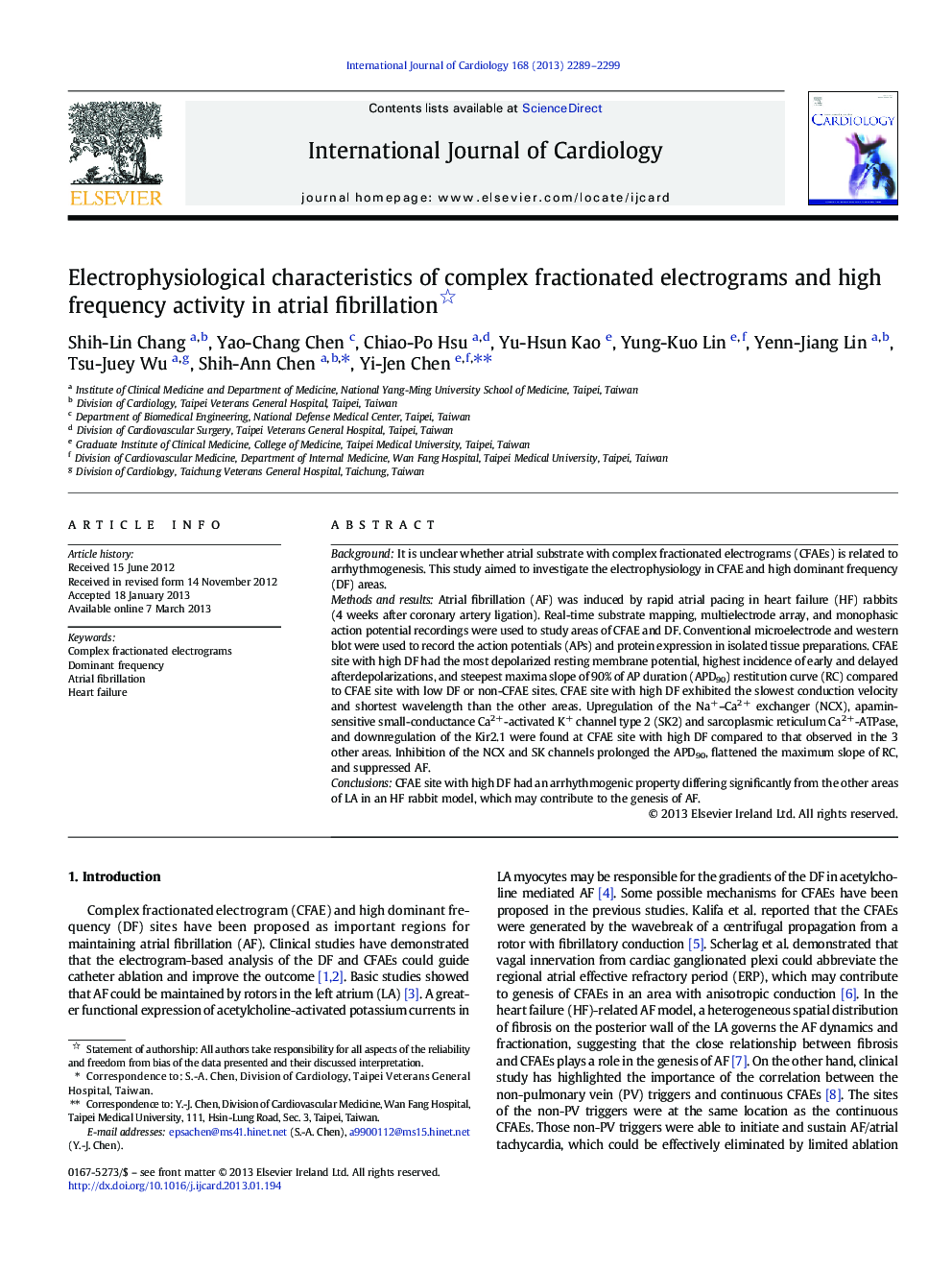 Electrophysiological characteristics of complex fractionated electrograms and high frequency activity in atrial fibrillation