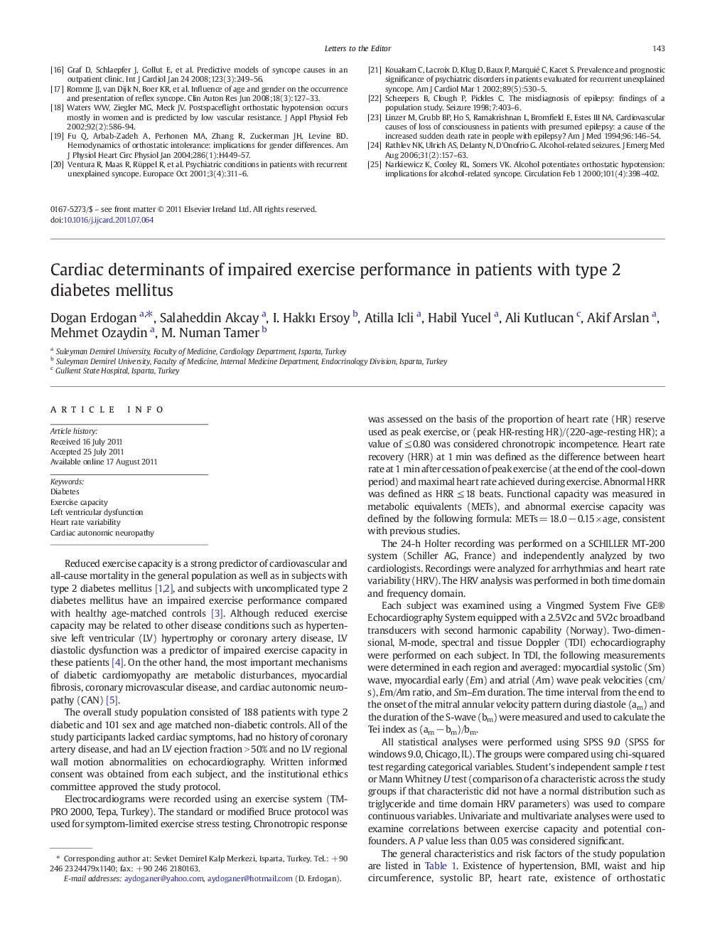 Cardiac determinants of impaired exercise performance in patients with type 2 diabetes mellitus