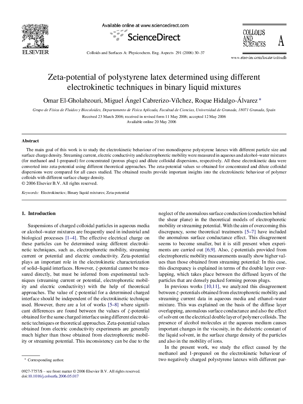 Zeta-potential of polystyrene latex determined using different electrokinetic techniques in binary liquid mixtures