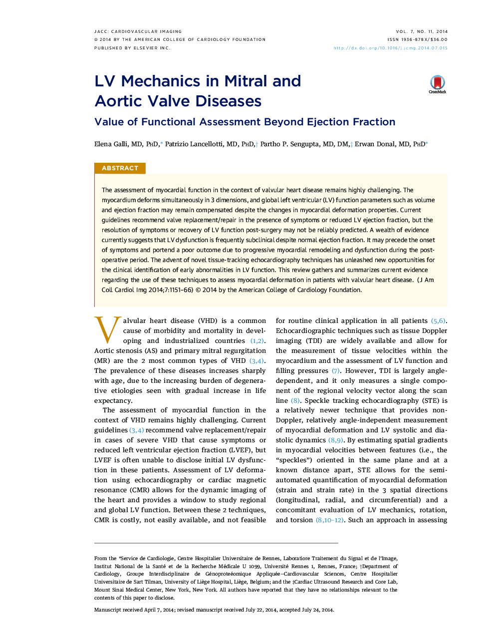 LV Mechanics in Mitral and Aortic Valve Diseases: Value of Functional Assessment Beyond EjectionÂ Fraction