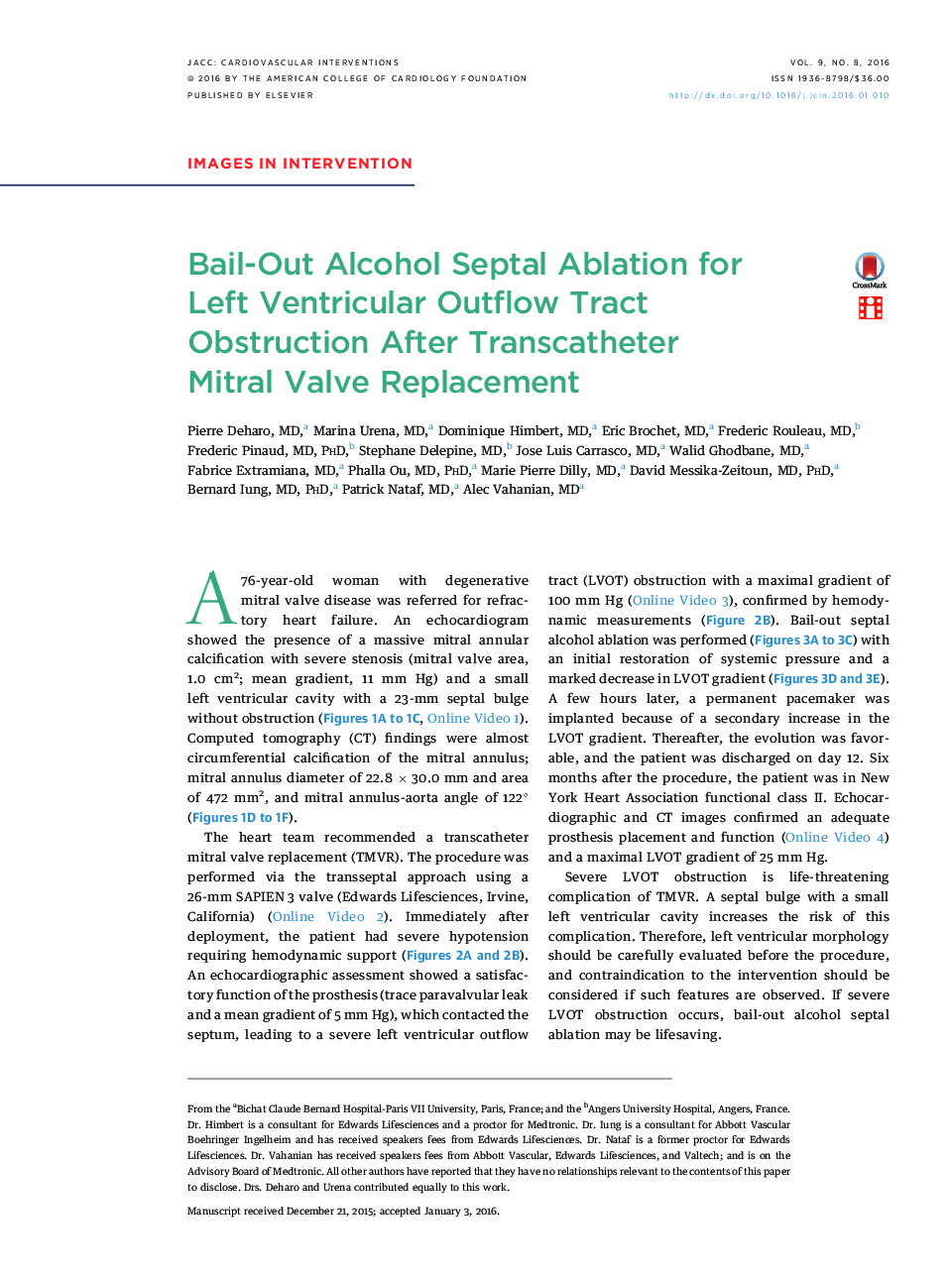 Bail-Out Alcohol Septal Ablation for LeftÂ Ventricular Outflow Tract ObstructionÂ After Transcatheter MitralÂ Valve Replacement