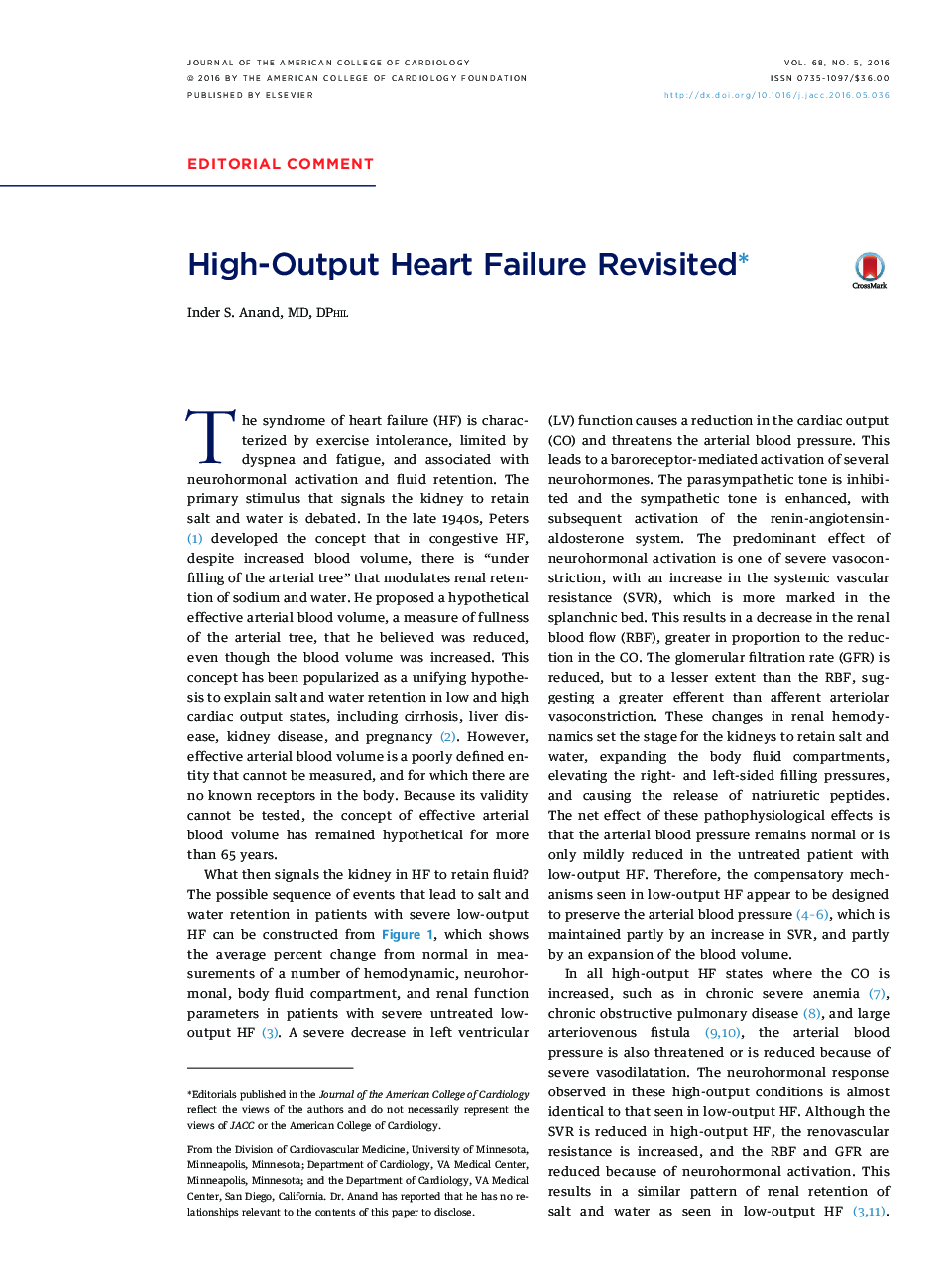 High-Output Heart Failure Revisitedâ