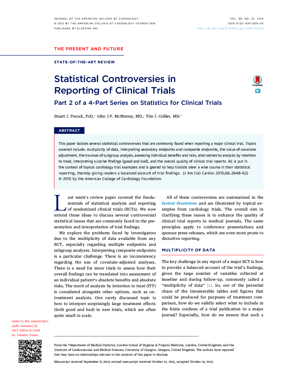 Statistical Controversies in ReportingÂ ofÂ Clinical Trials: Part 2 of a 4-Part Series on Statistics for Clinical Trials
