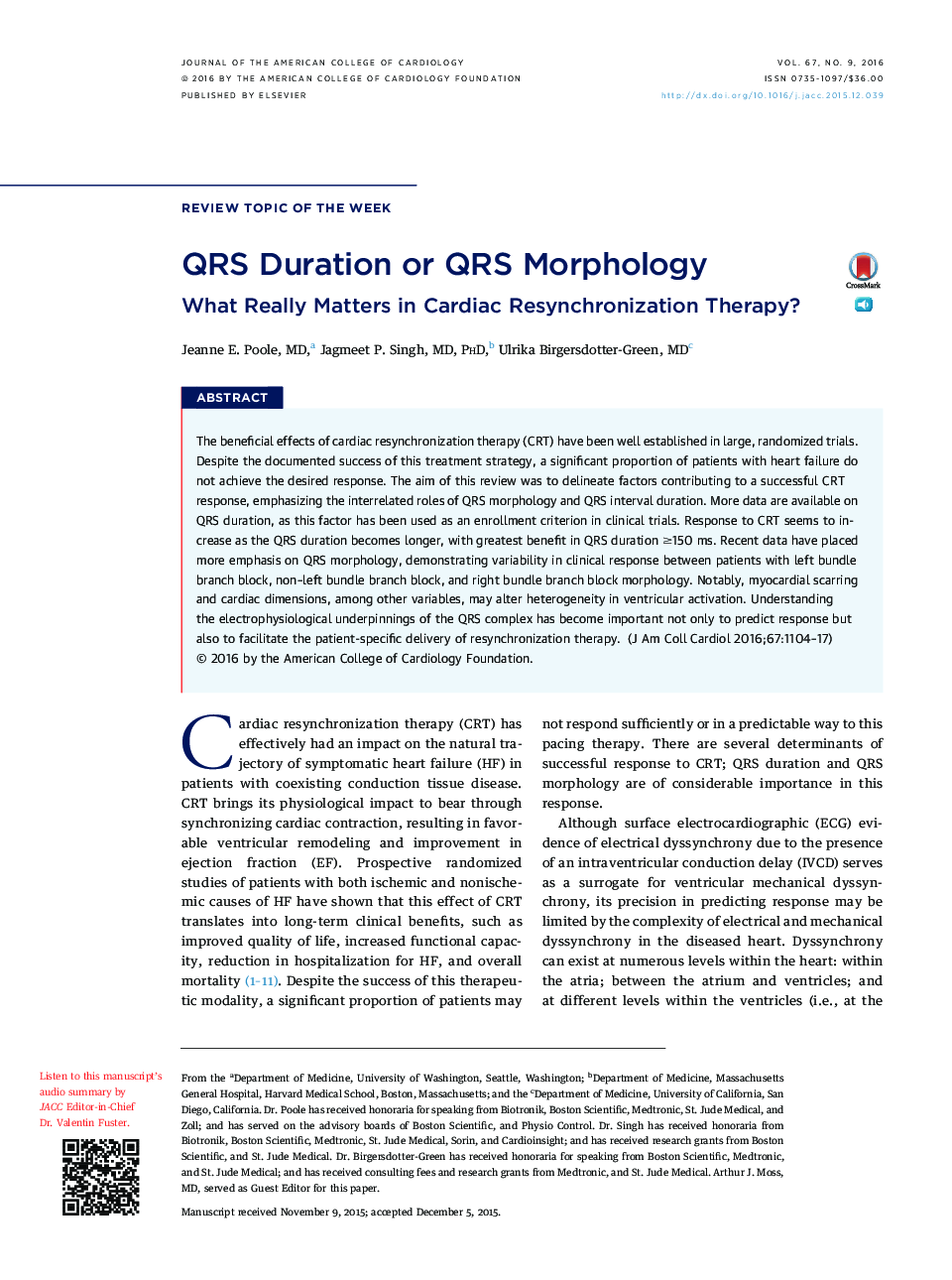 QRS Duration or QRS Morphology: What Really Matters in Cardiac Resynchronization Therapy?