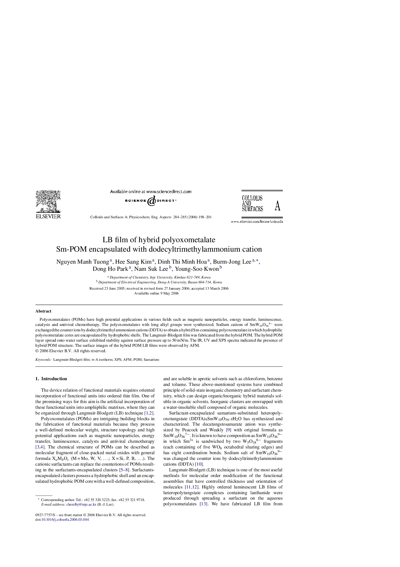 LB film of hybrid polyoxometalate