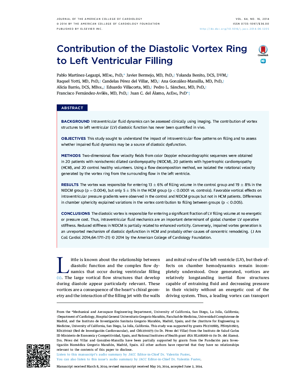 Contribution of the Diastolic Vortex Ring to Left Ventricular Filling