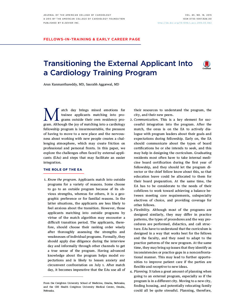 Transitioning the External Applicant Into aÂ Cardiology Training Program