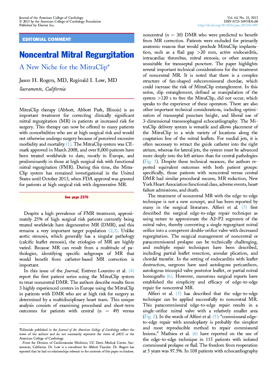 Noncentral Mitral Regurgitation