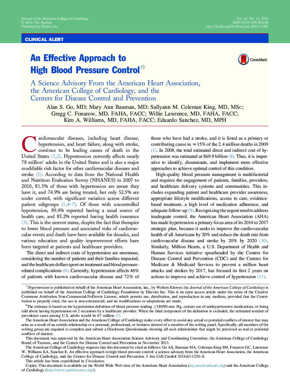 An Effective Approach to High Blood Pressure Control