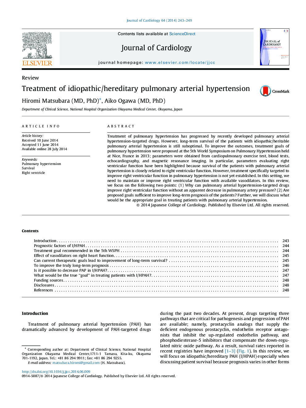 Treatment of idiopathic/hereditary pulmonary arterial hypertension