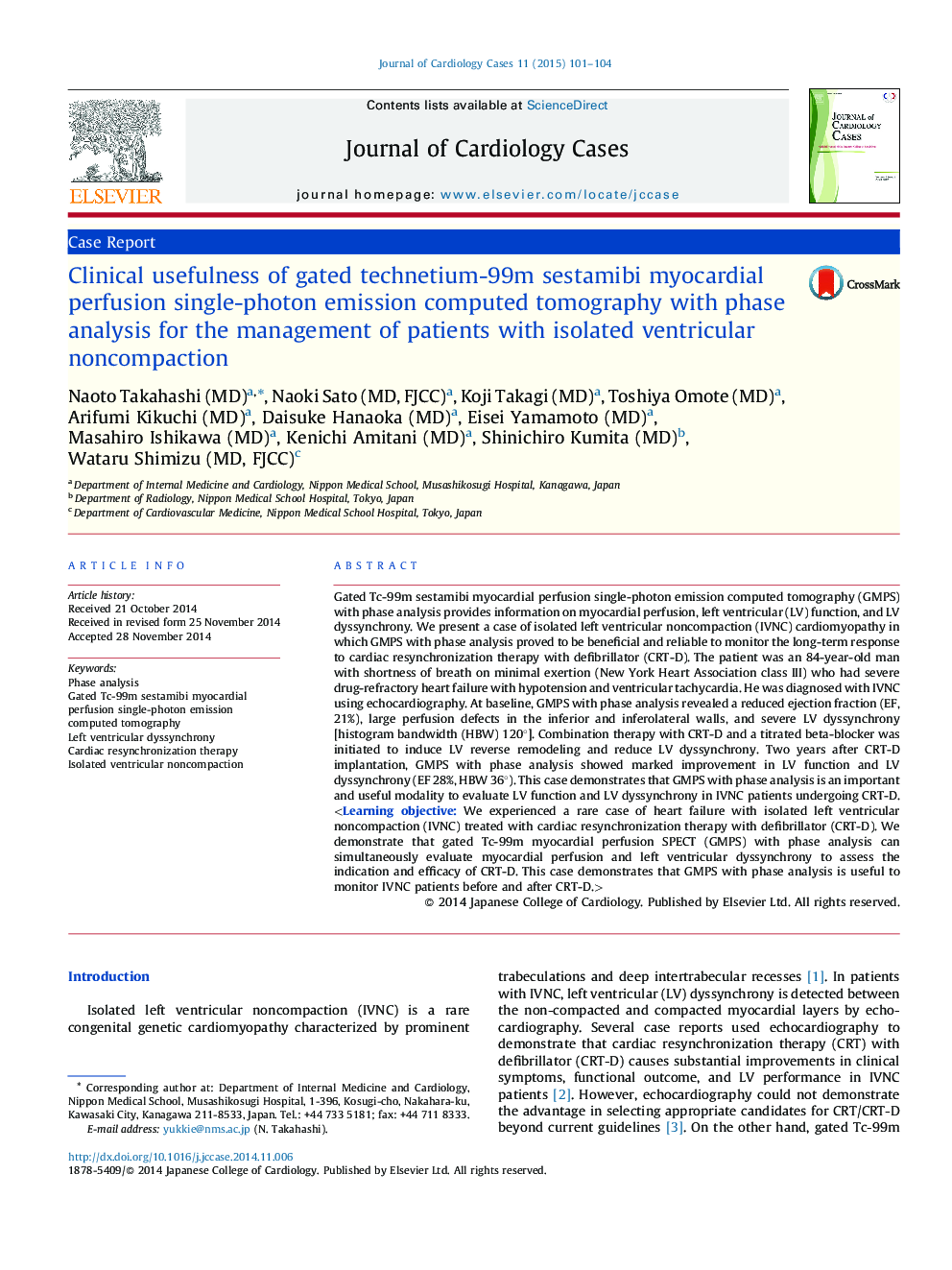Clinical usefulness of gated technetium-99m sestamibi myocardial perfusion single-photon emission computed tomography with phase analysis for the management of patients with isolated ventricular noncompaction
