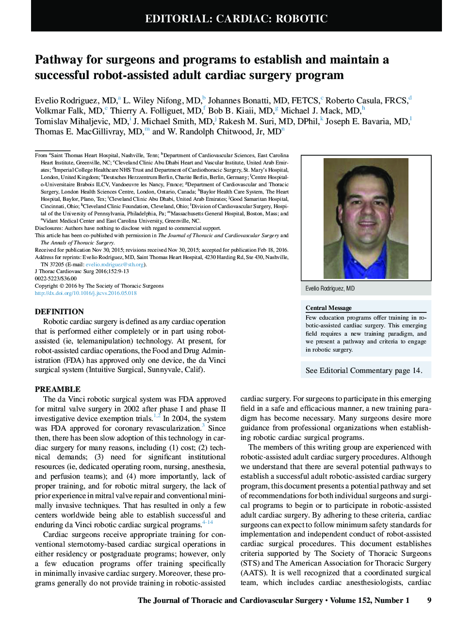 Pathway for surgeons and programs to establish and maintain a successful robot-assisted adult cardiac surgery program