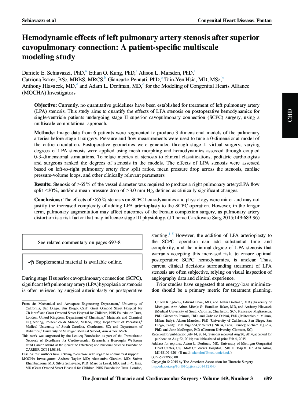 Hemodynamic effects of left pulmonary artery stenosis after superior cavopulmonary connection: A patient-specific multiscale modeling study