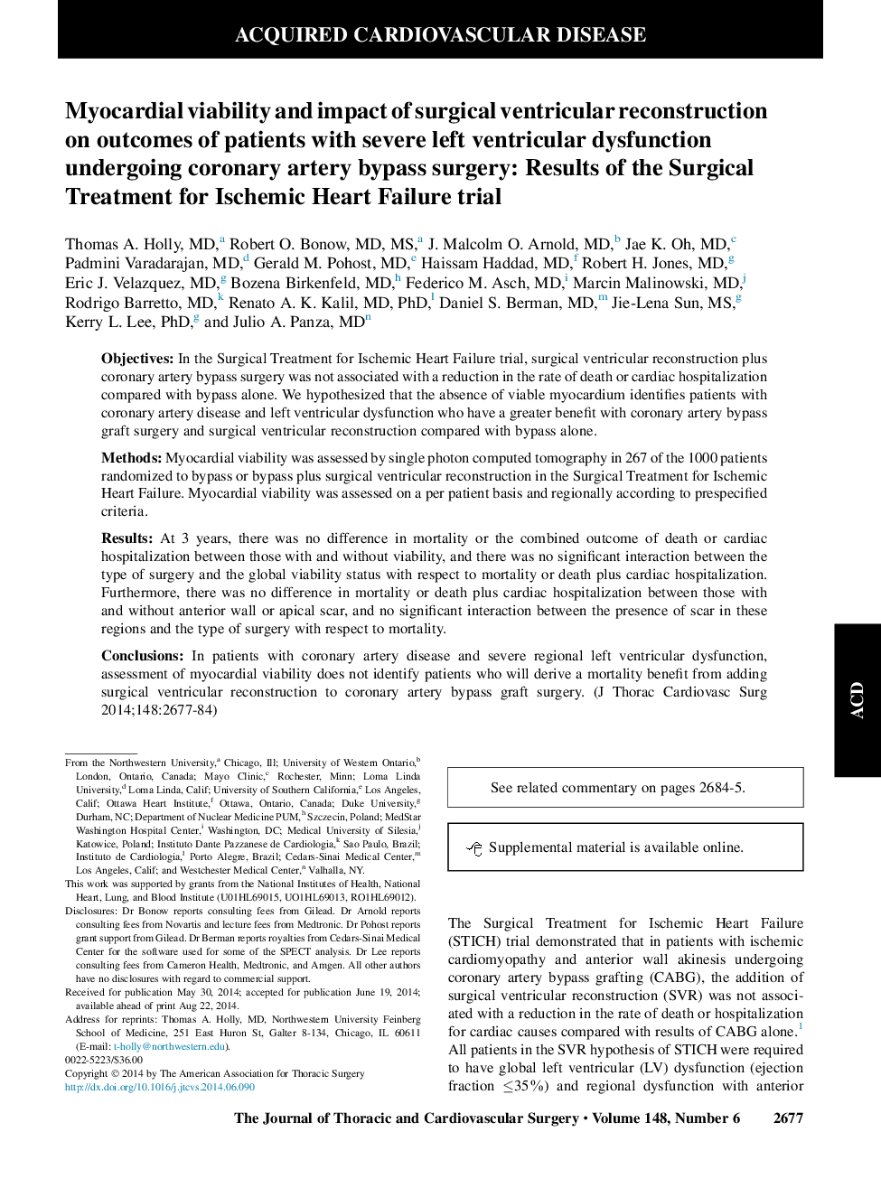 پایداری مایوکرد و تأثیر بازسازی بطن جراحی بر پیامدهای بیماران مبتلا به اختلال در بطن چپ شدید تحت عمل جراحی بای پس عروق کرونر: نتایج درمان جراحی برای آزمایش قلب عصبی مصنوعی 