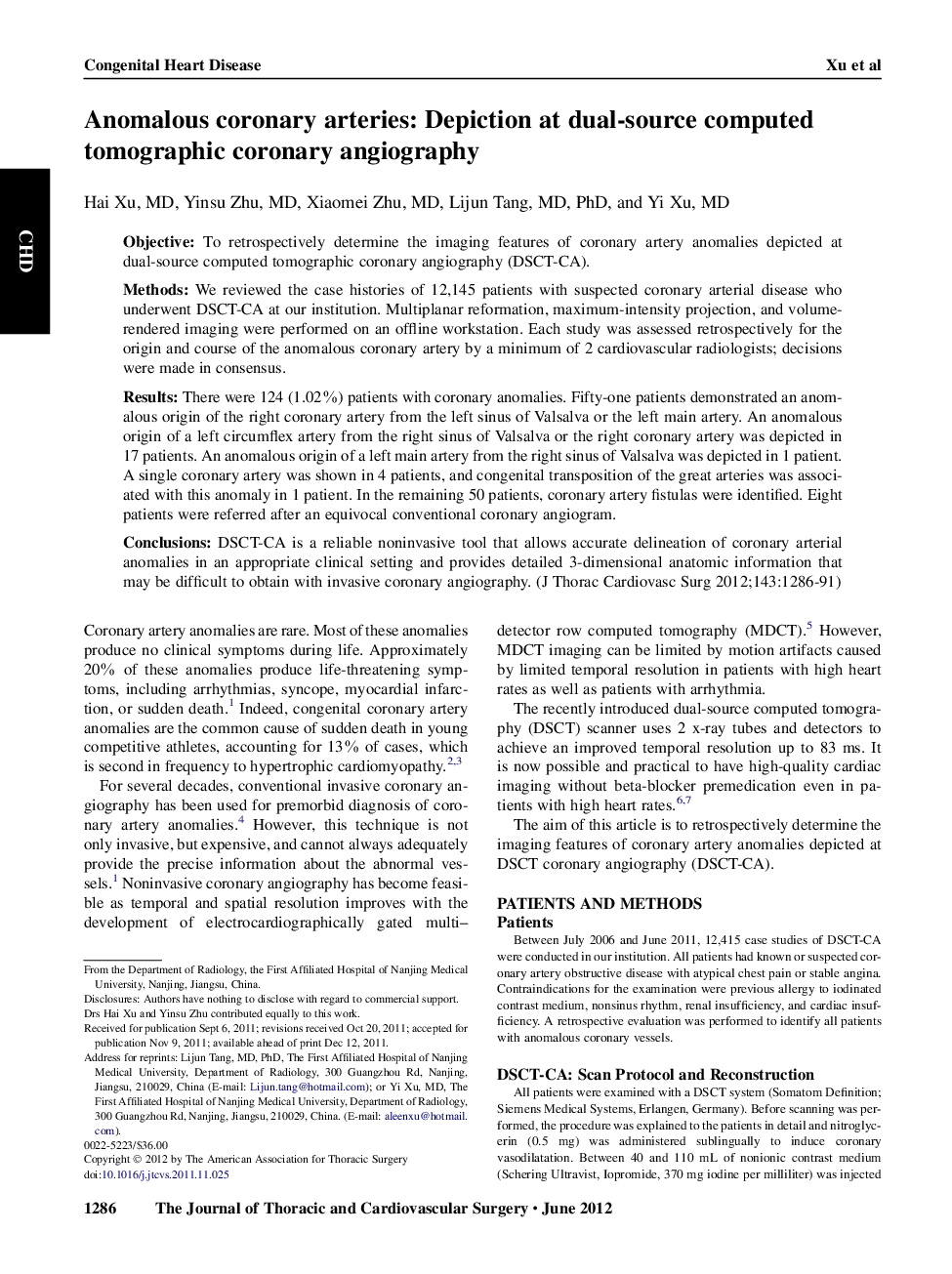 Anomalous coronary arteries: Depiction at dual-source computed tomographic coronary angiography