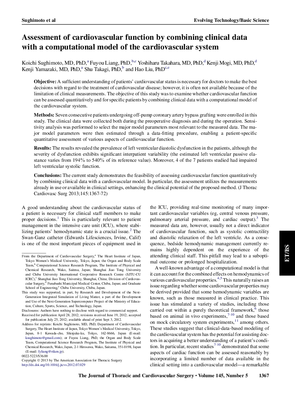 Assessment of cardiovascular function by combining clinical data with a computational model of the cardiovascular system