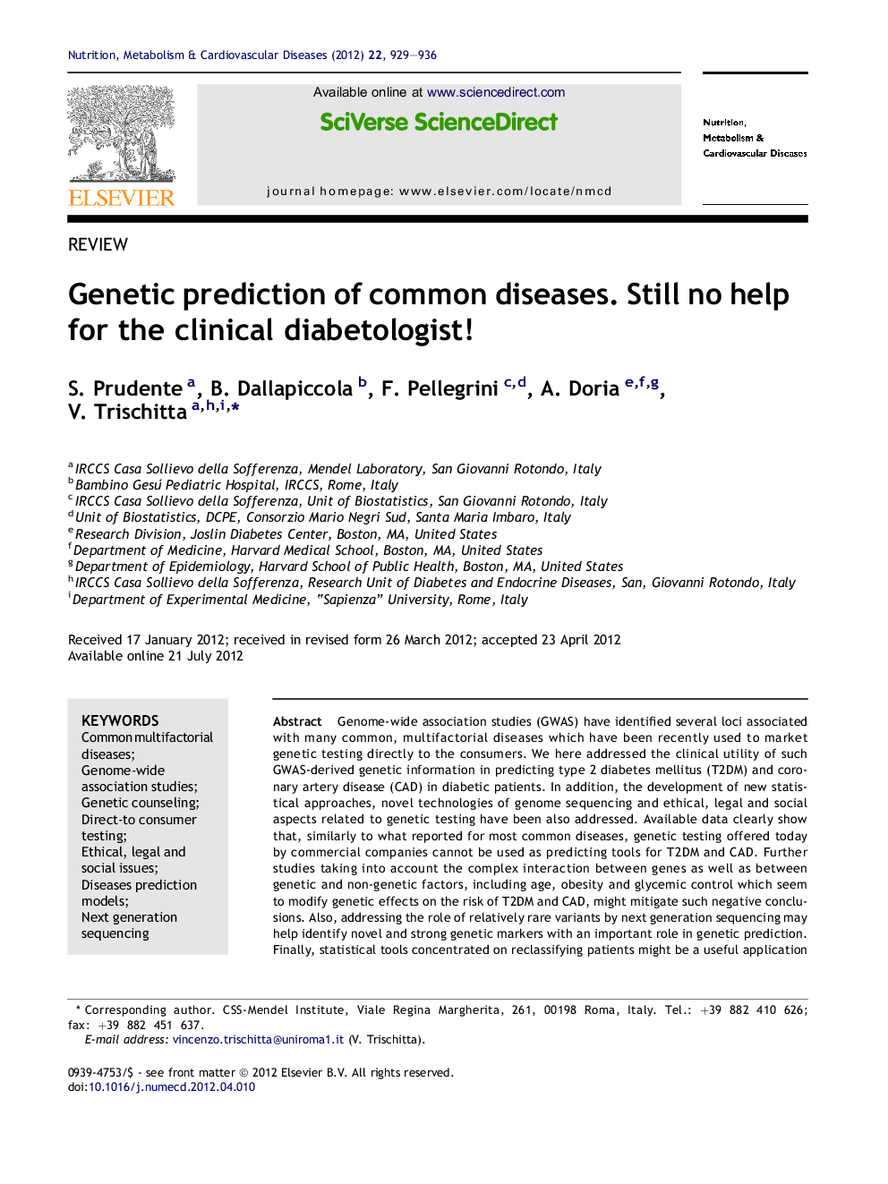 Genetic prediction of common diseases. Still no help for the clinical diabetologist!