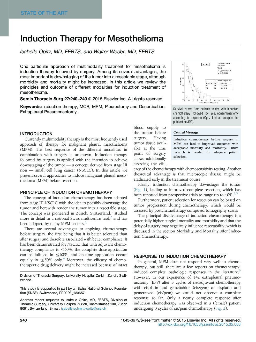 Induction Therapy for Mesothelioma 