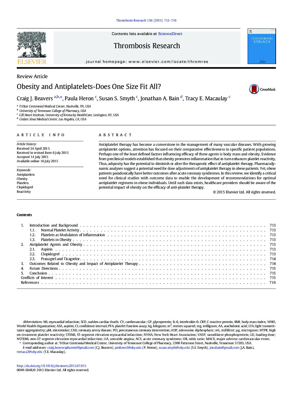 Obesity and Antiplatelets-Does One Size Fit All?