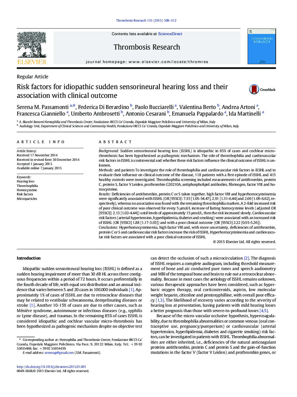 Risk factors for idiopathic sudden sensorineural hearing loss and their association with clinical outcome