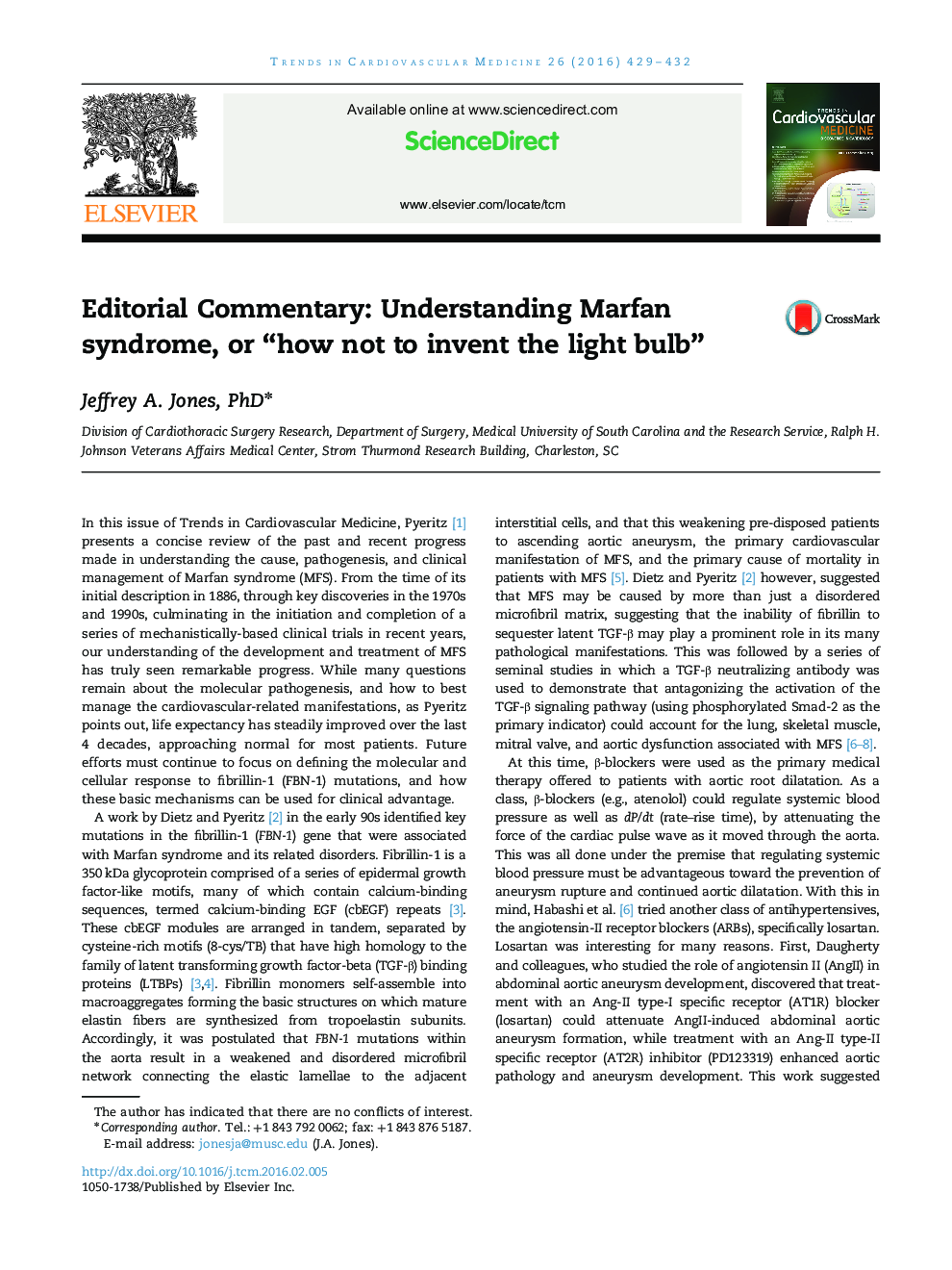 Editorial Commentary: Understanding Marfan syndrome, or “how not to invent the light bulb”