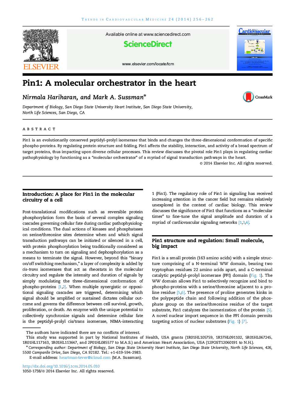 Pin1: A molecular orchestrator in the heart