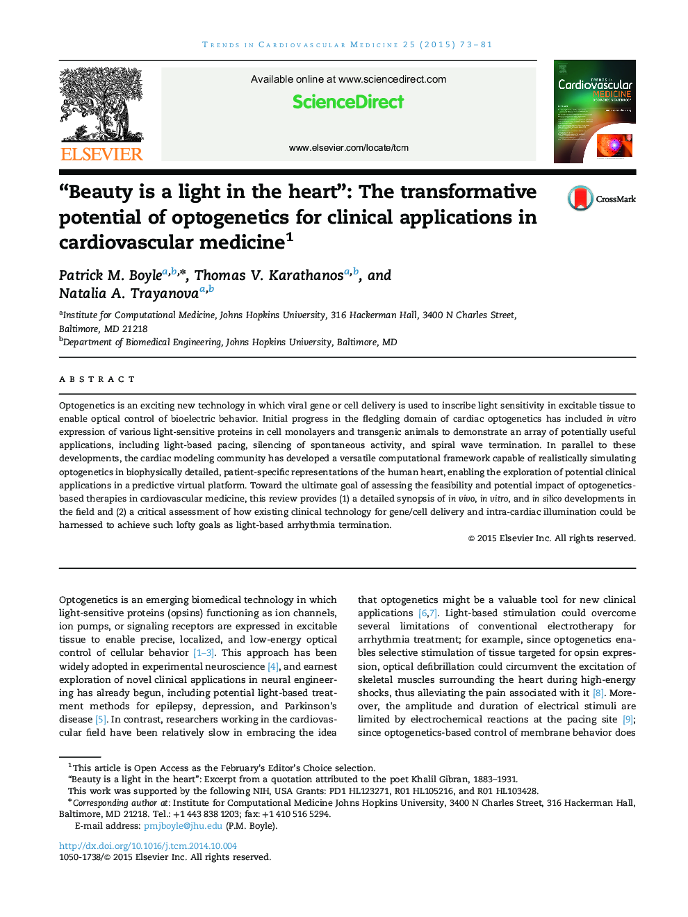 “Beauty is a light in the heart”: The transformative potential of optogenetics for clinical applications in cardiovascular medicine11