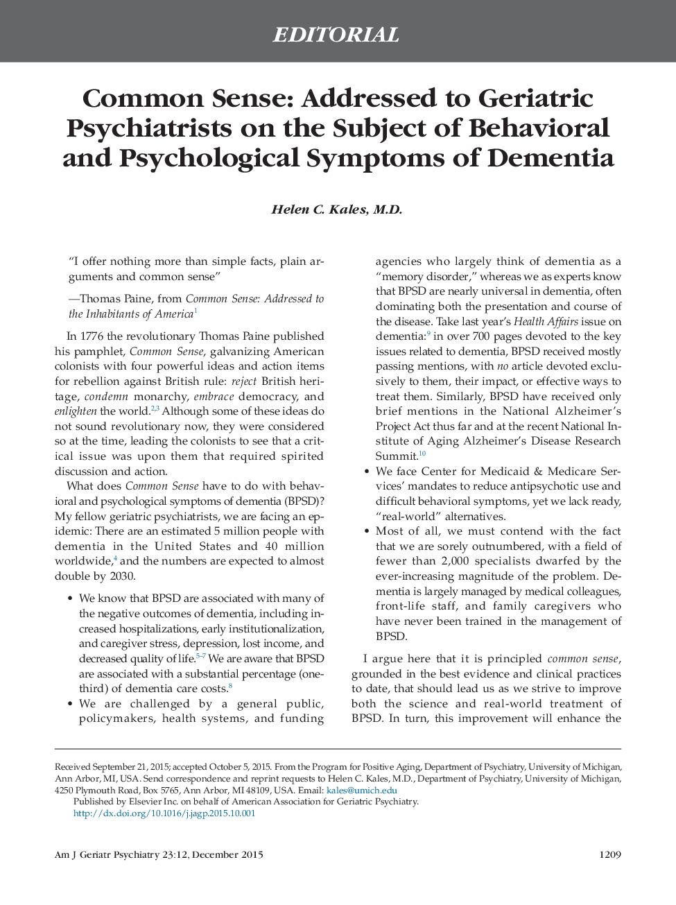 حس مشترک: به روانپزشکان روانپزشکی در مورد علائم رفتاری و روانی دمانس 