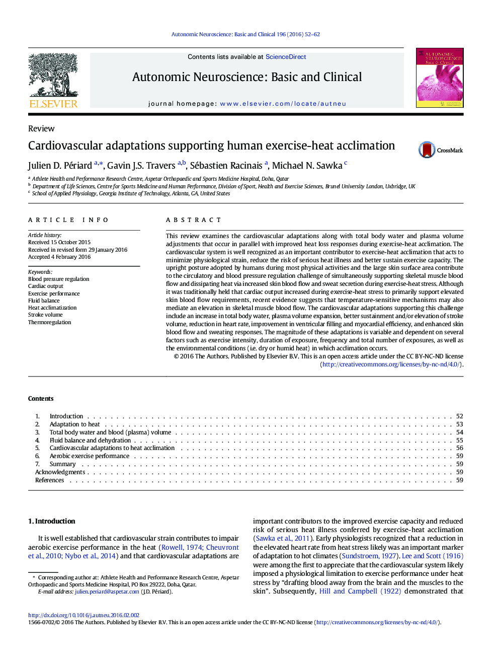 Cardiovascular adaptations supporting human exercise-heat acclimation