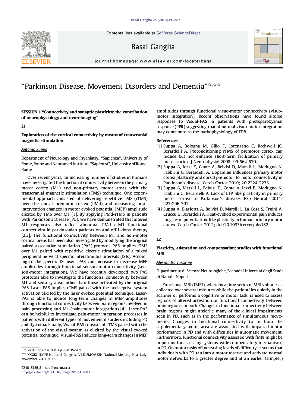 Parkinson Disease, Movement Disorders and Dementia