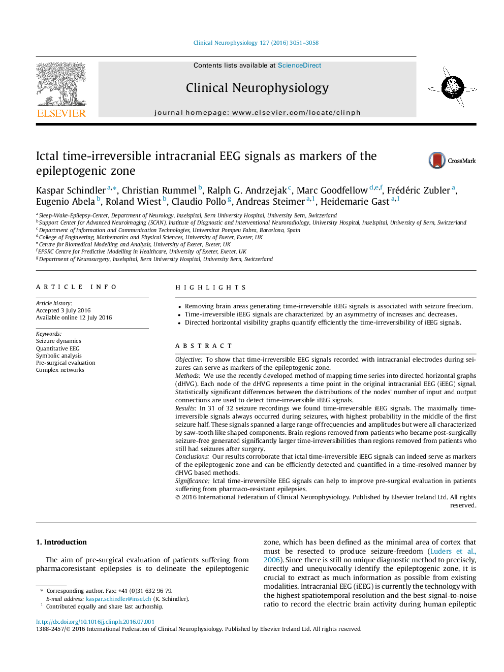 Ictal time-irreversible intracranial EEG signals as markers of the epileptogenic zone