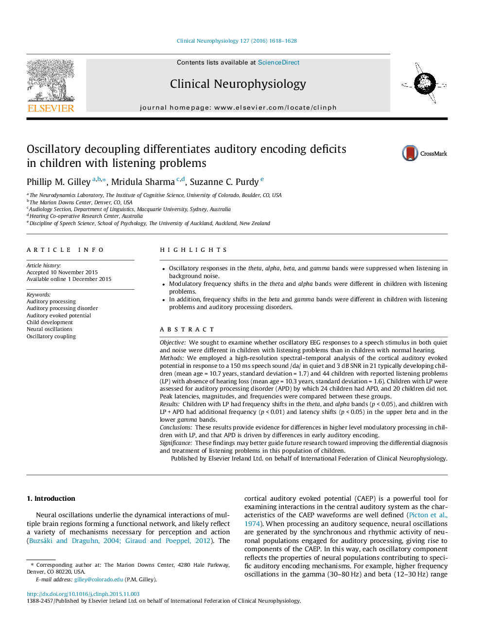 Oscillatory decoupling differentiates auditory encoding deficits in children with listening problems