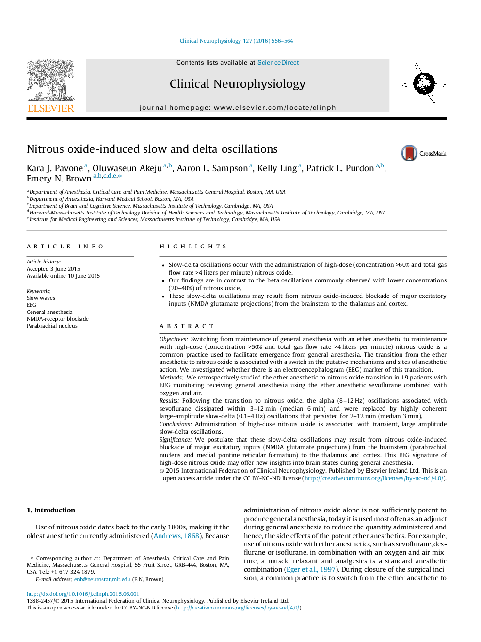 Nitrous oxide-induced slow and delta oscillations