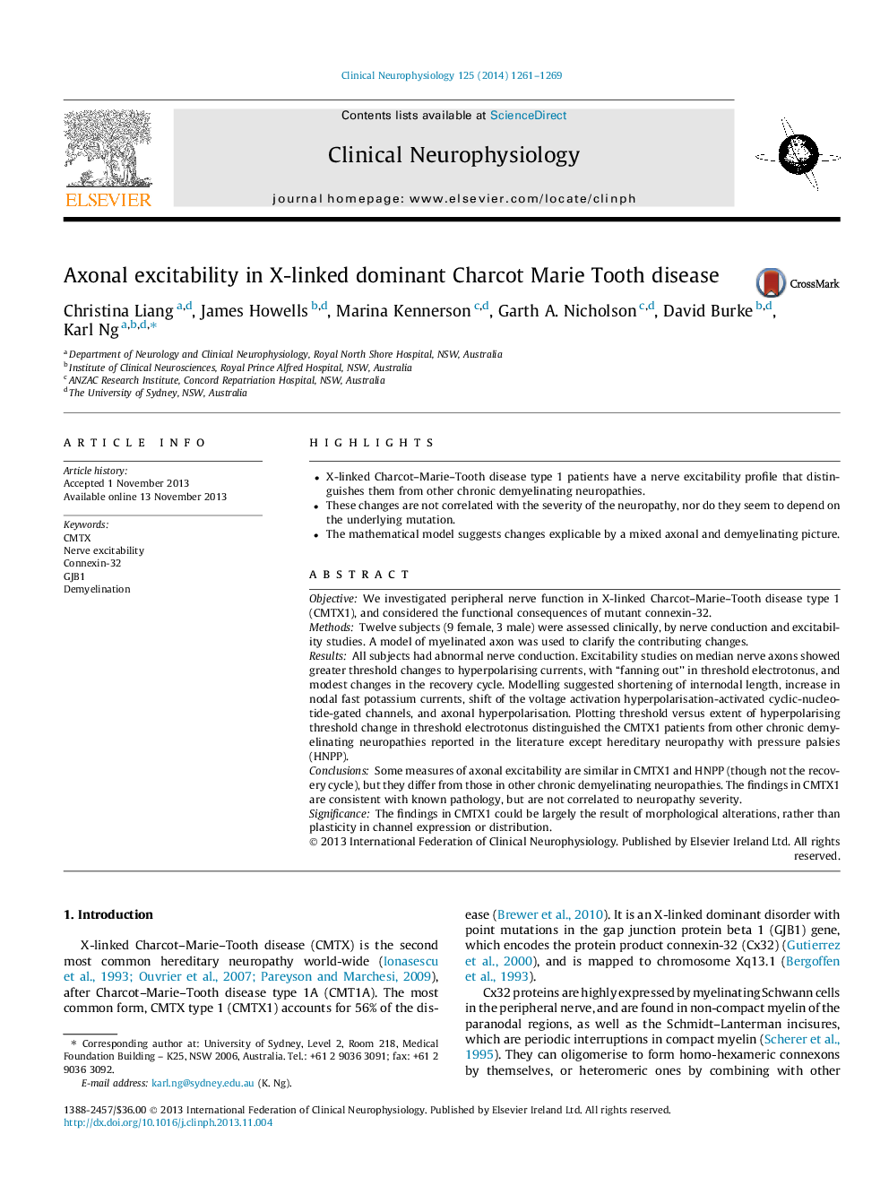 Axonal excitability in X-linked dominant Charcot Marie Tooth disease