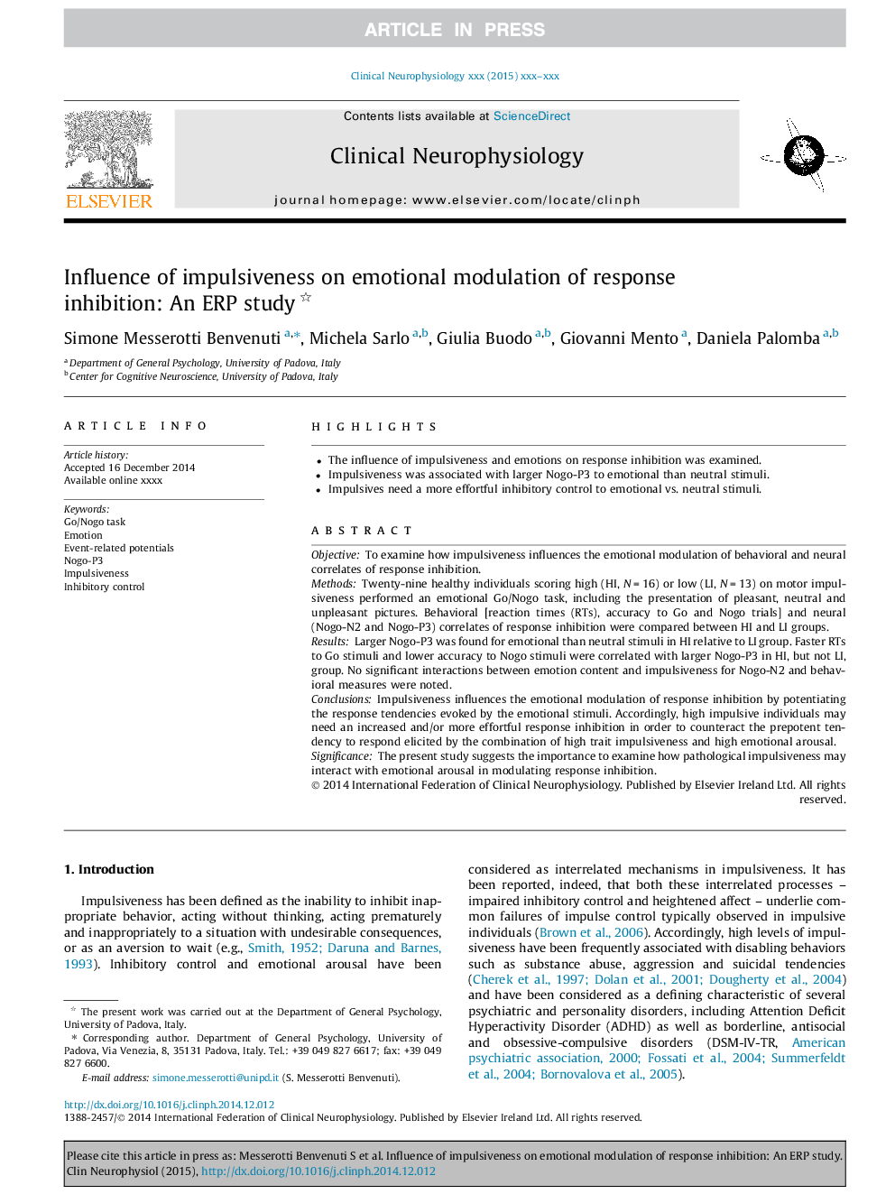 Influence of impulsiveness on emotional modulation of response inhibition: An ERP study