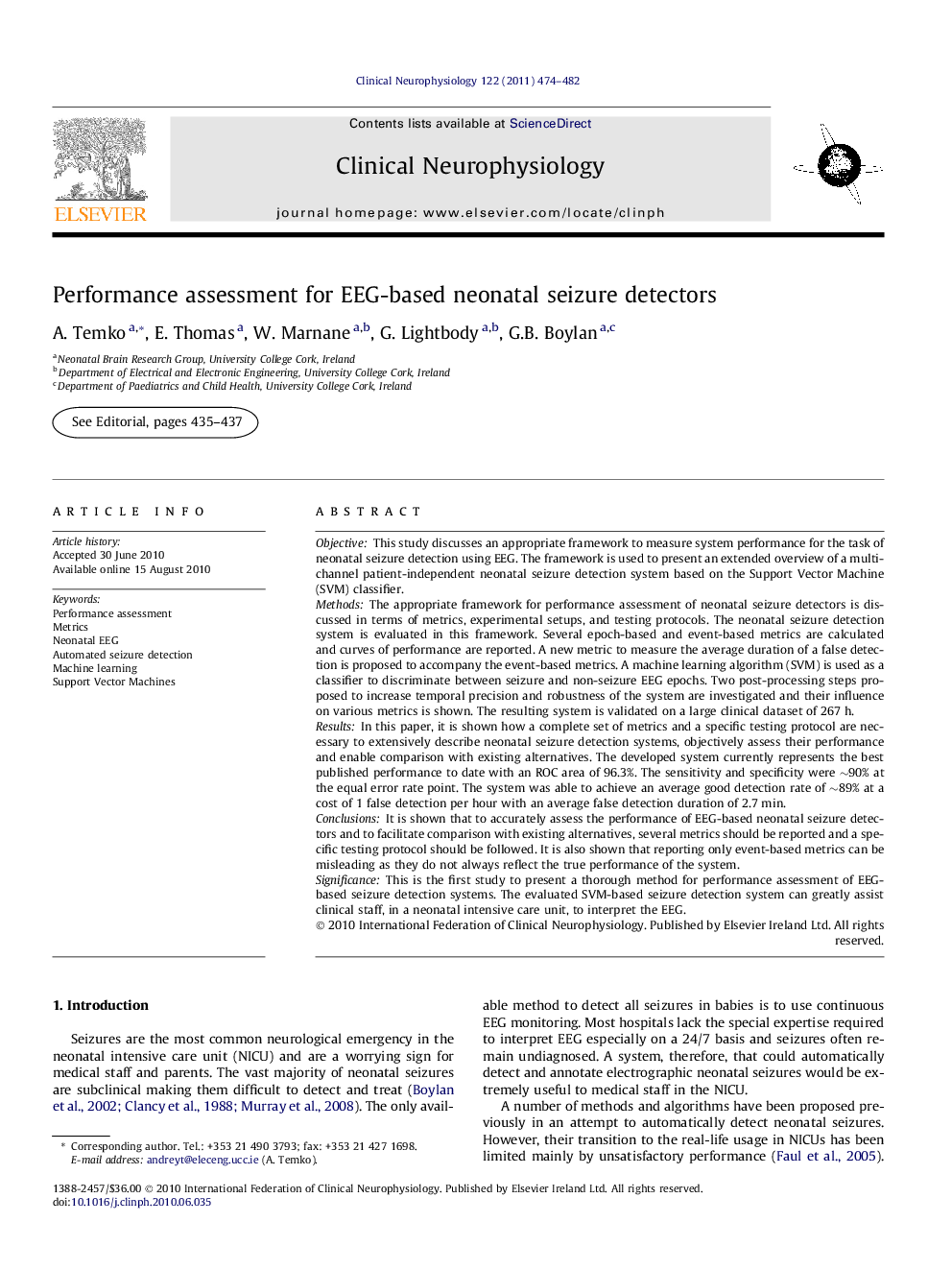 Performance assessment for EEG-based neonatal seizure detectors