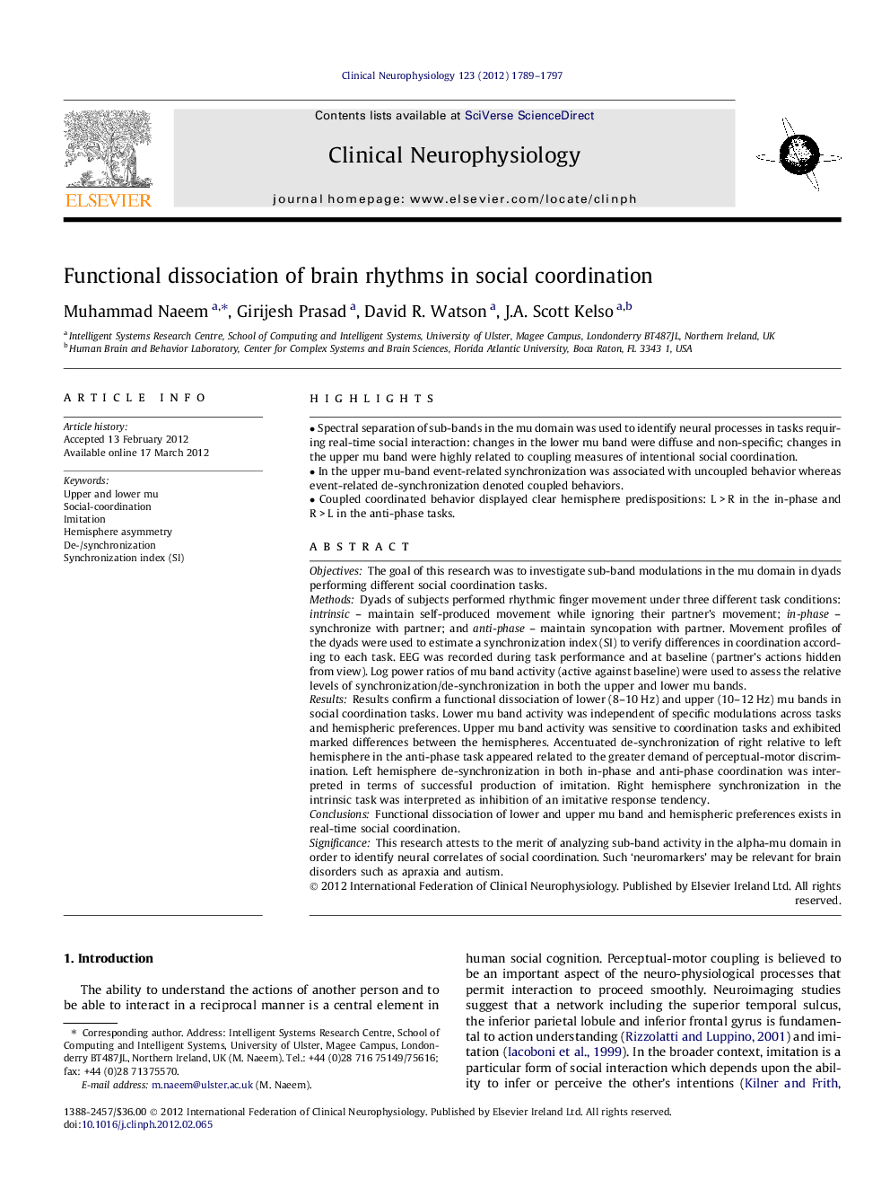 Functional dissociation of brain rhythms in social coordination