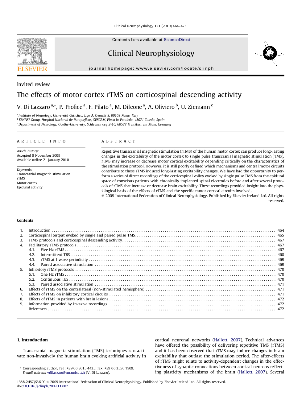 The effects of motor cortex rTMS on corticospinal descending activity